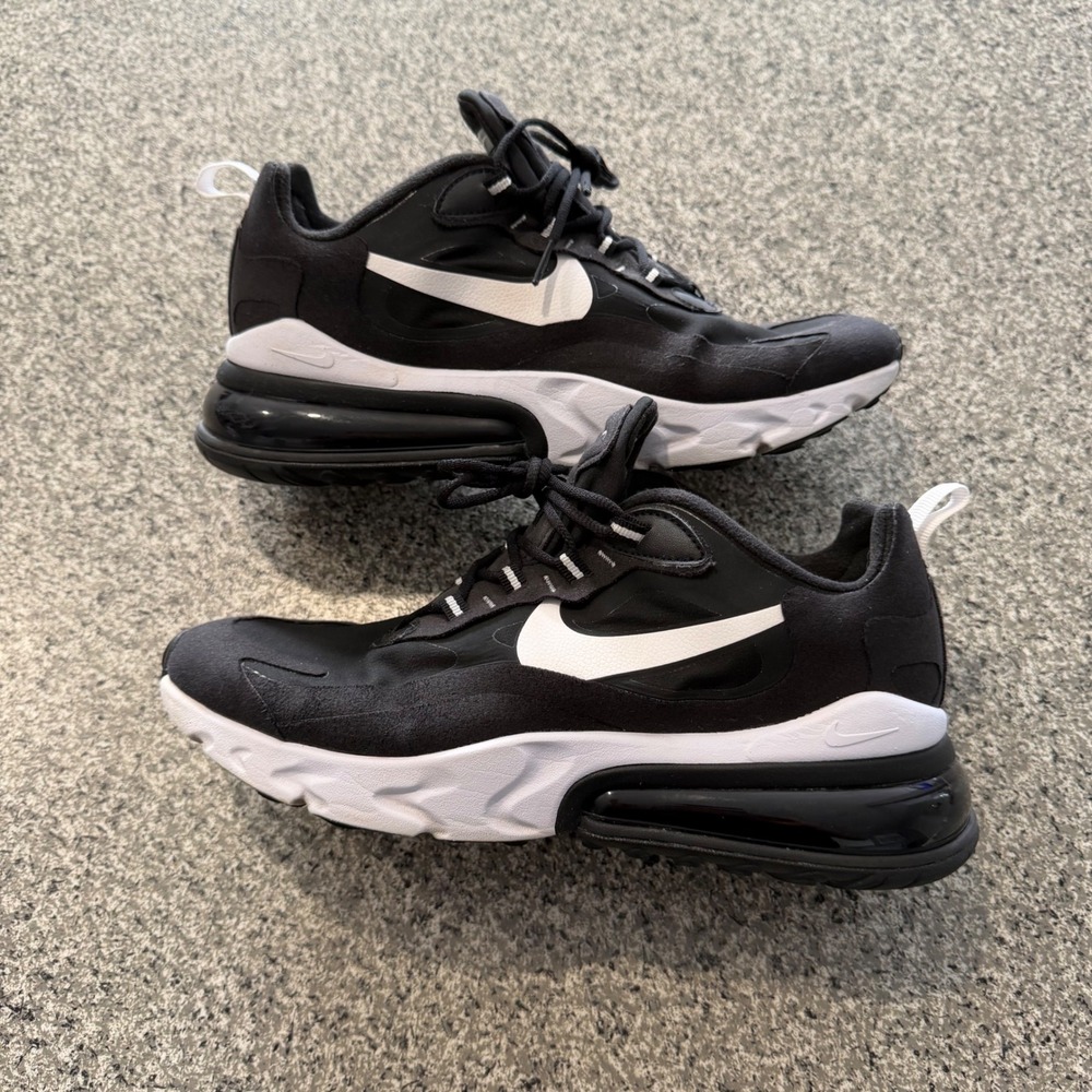 Nike Air Max 270 React Mens Black White Sneakers AO4971-004 Size 9.5